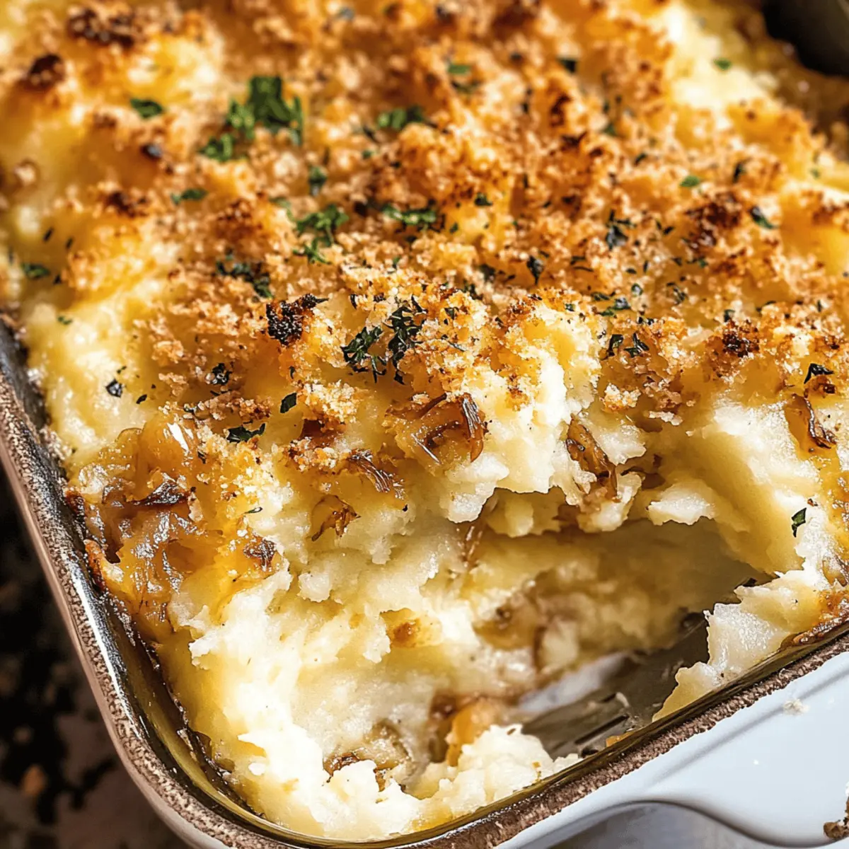 Käse karamellisierte Zwiebel Kartoffelauflauf deluxe