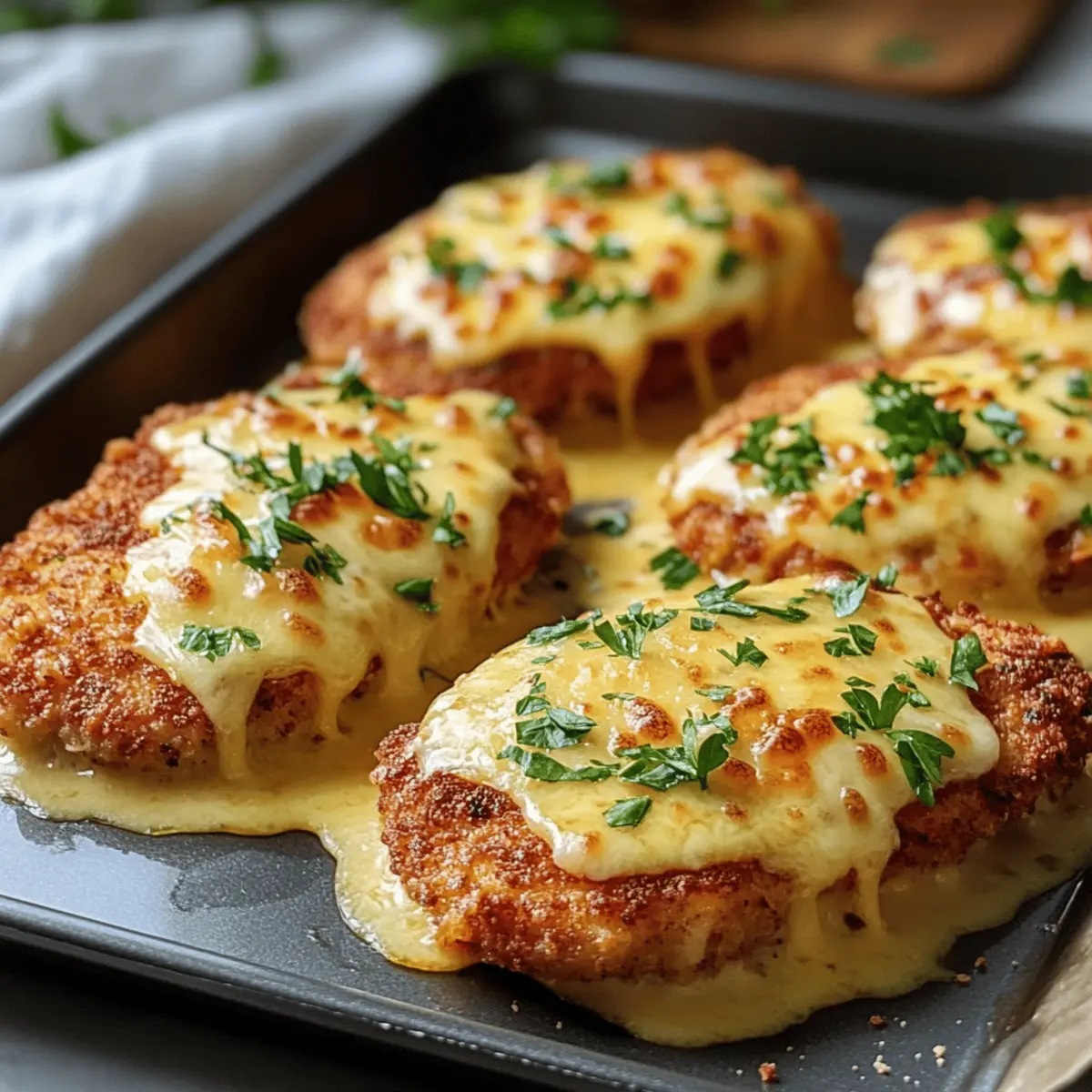 Überbackene Partyschnitzel aus dem Ofen lieben!
