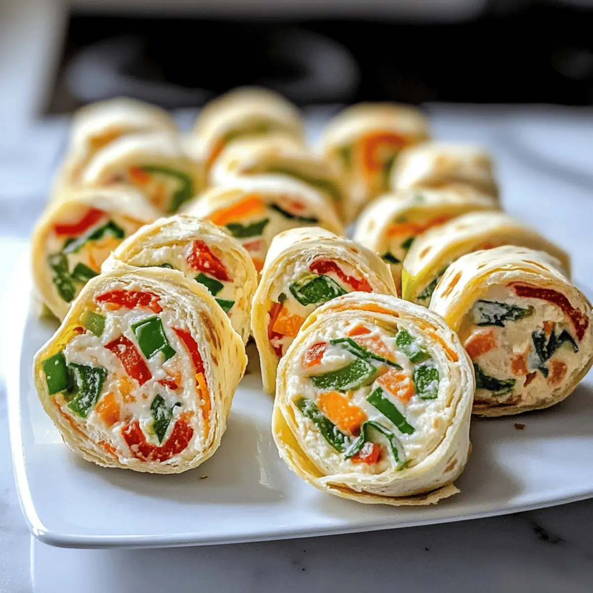 Vegetarische Tortilla-Rollen für jede Party