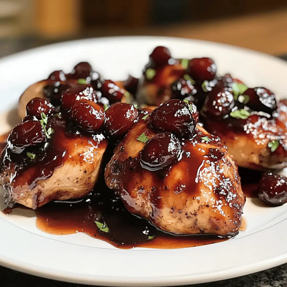 Kirschen-Balsamico-Glasiertes Hähnchen für Feinschmecker