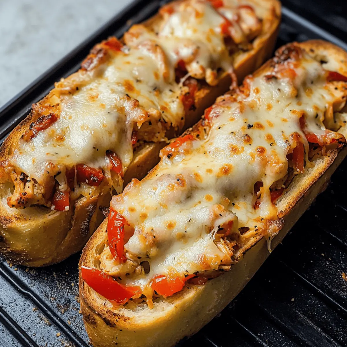 Käse-Hühnchen-Knoblauchbrot für die ganze Familie
