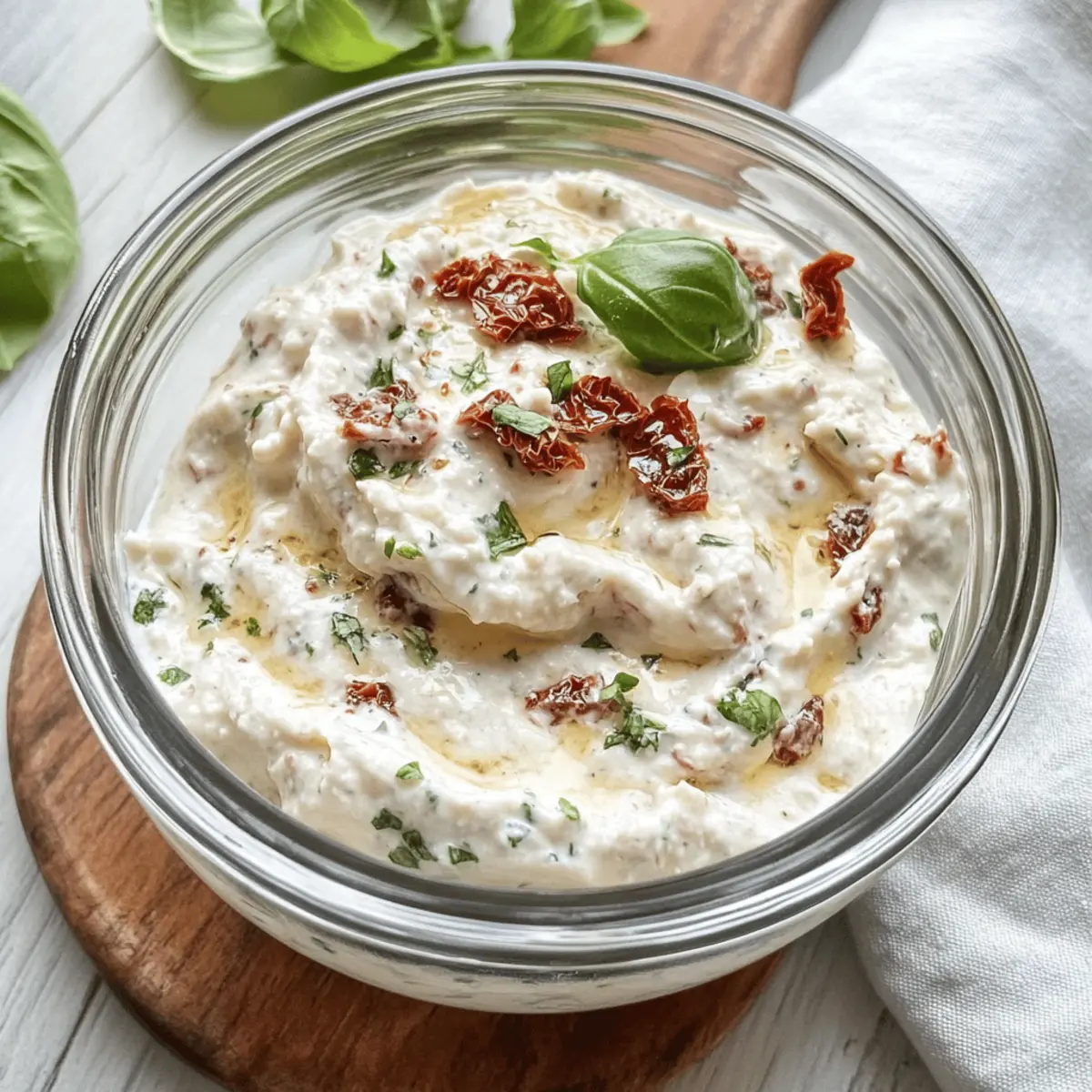 Burrata-Dip Tomate-Basilikum für Feinschmecker