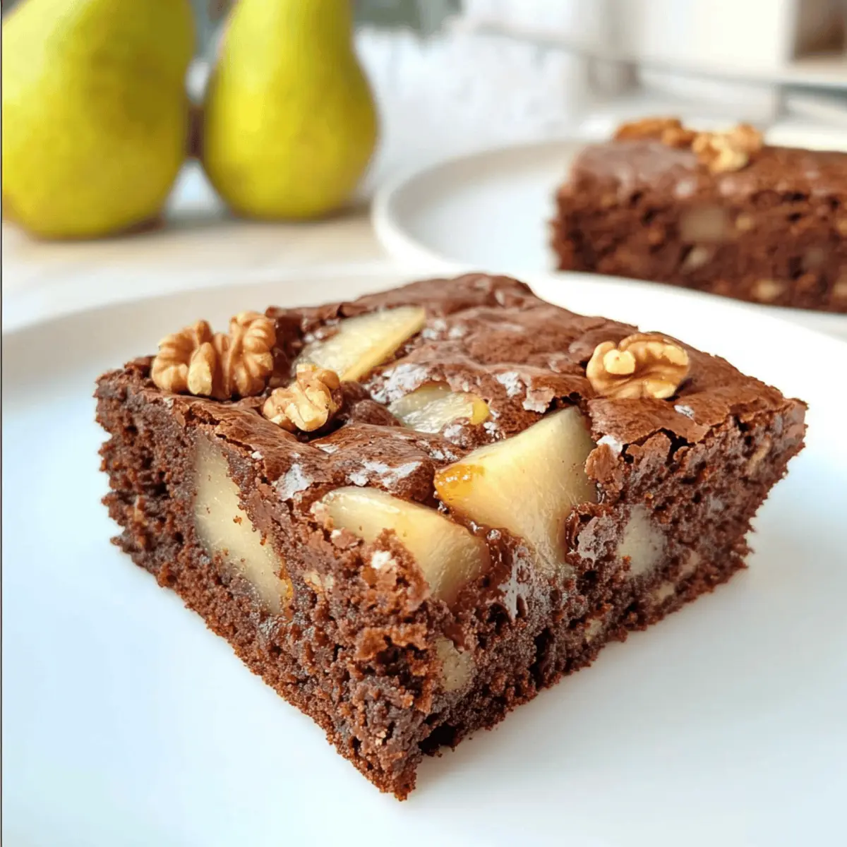Walnussbrownies mit Birnen: Herbstlicher Genuss