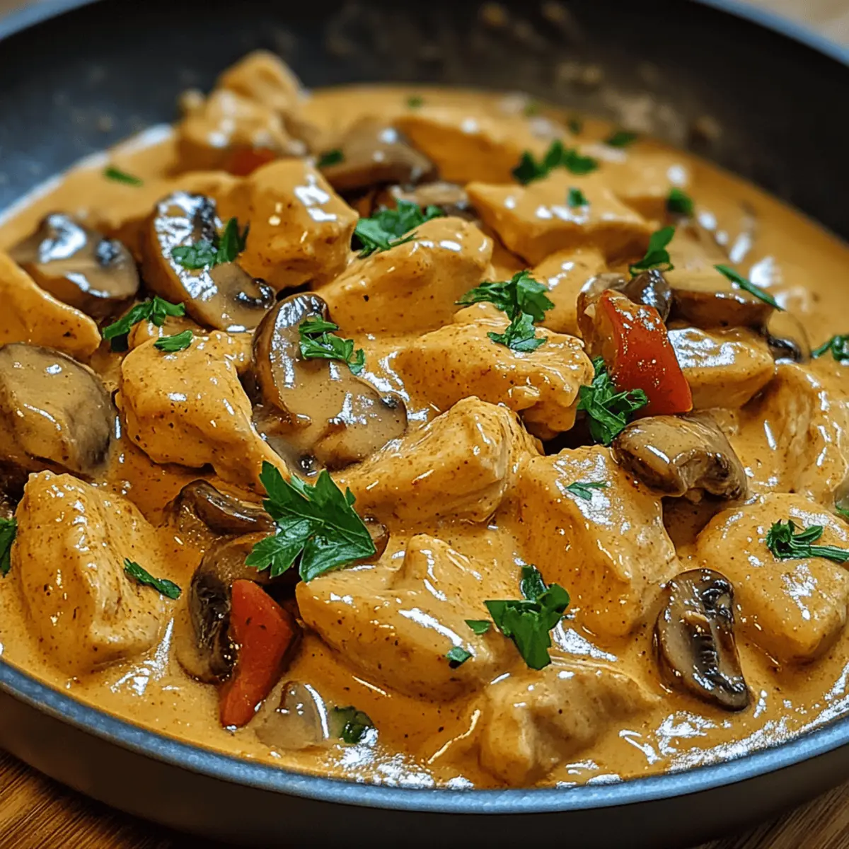 Hähnchen Stroganoff für ein schnelles Abendessen