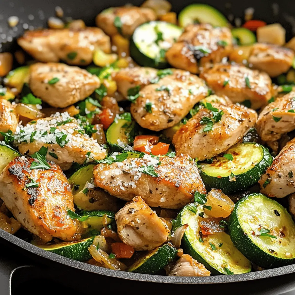 Hühnchen und Zucchini Pfanne in 30 Minuten