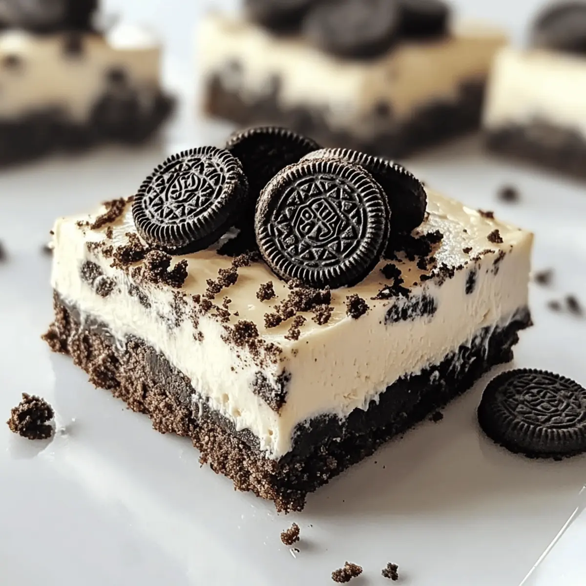 No-Bake Oreo Käsekuchen Riegel Schnell und Lecker