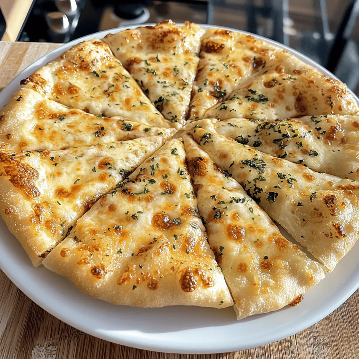 Hoher Protein Käse Knoblauch Pizza in 20 Minuten