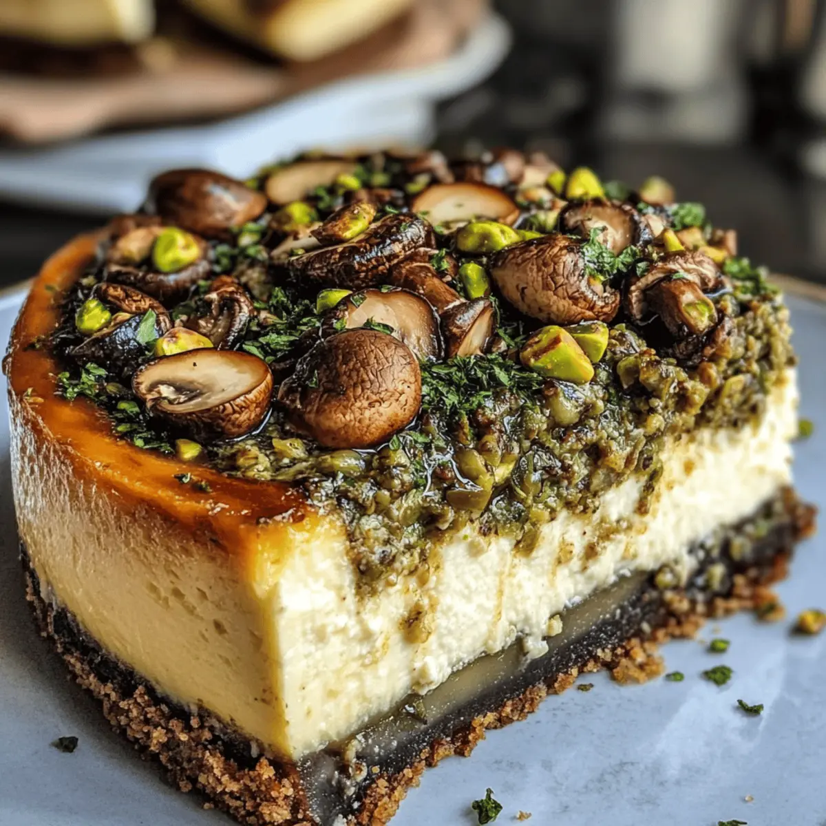 Herzhafter Pistazien-Pilz-Käsekuchen ganz einfach