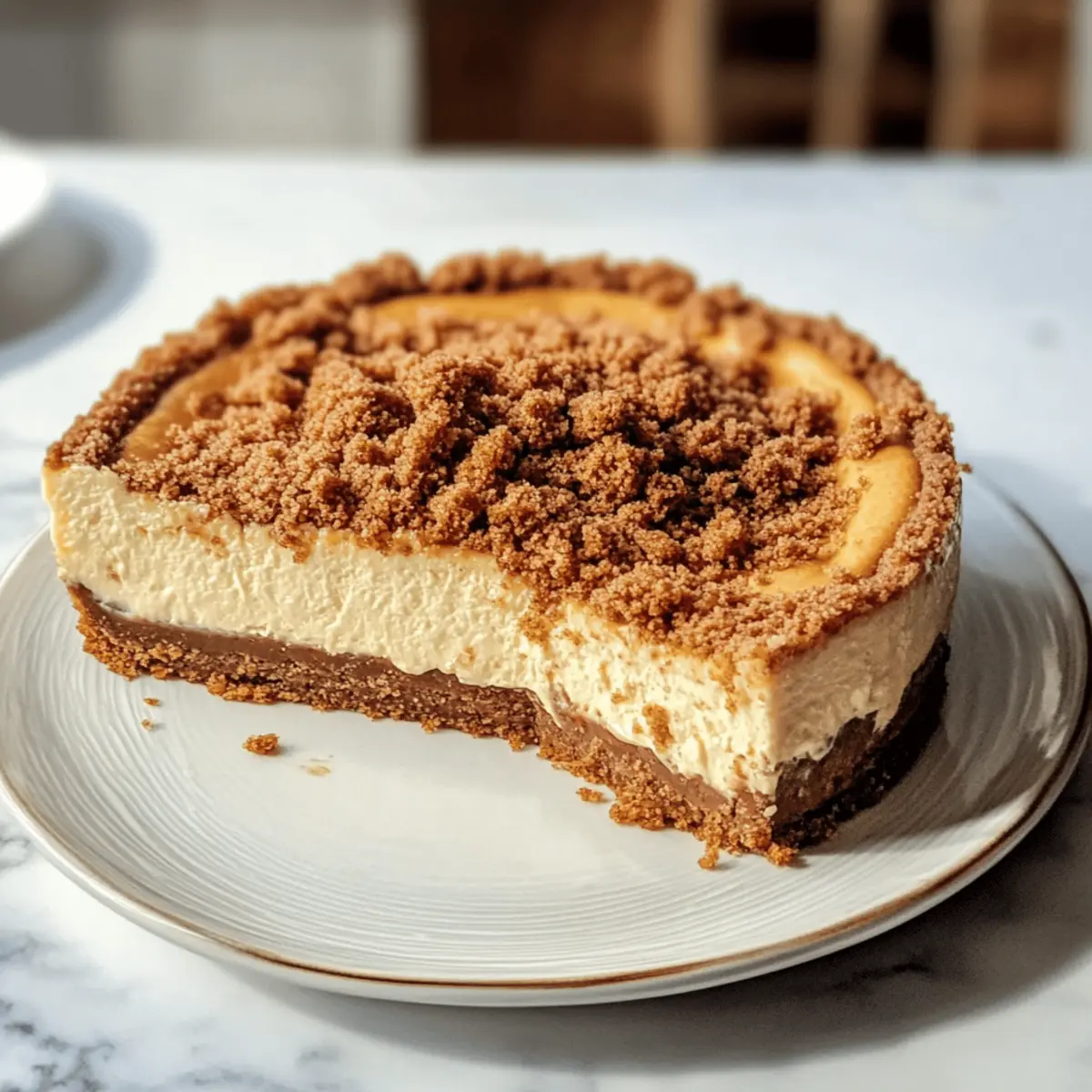 Spekulatius-Käsekuchen mit Keksboden und Streusel