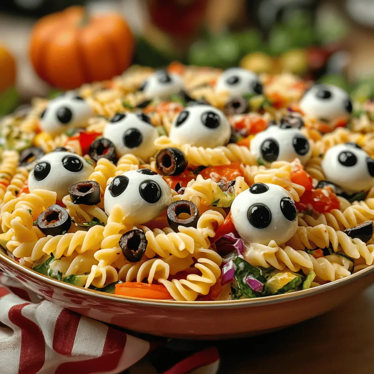 Augenpastasalat für eine gruselige Halloween-Party