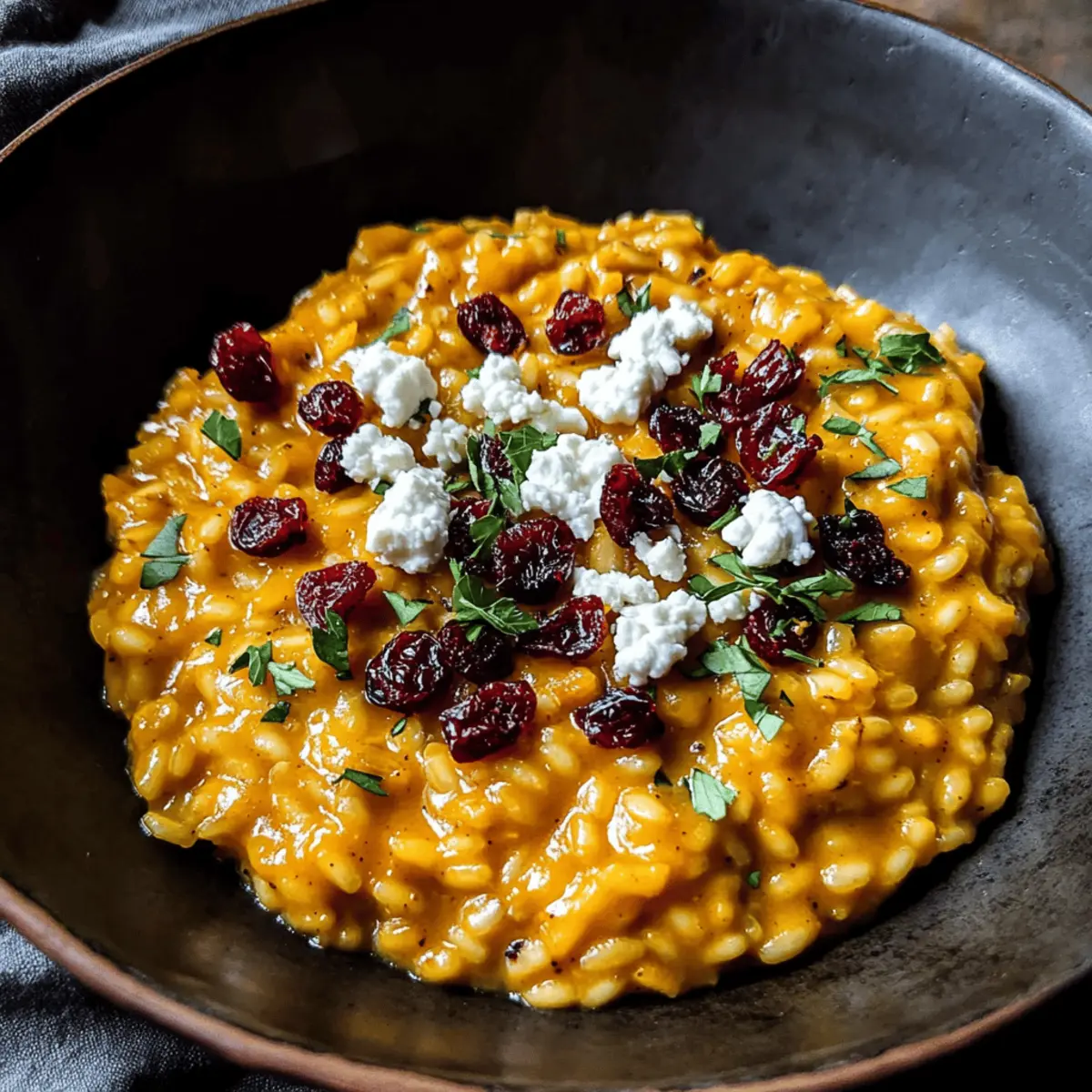 Gebackener Kürbis Ziegenkäse Risotto für den Herbst