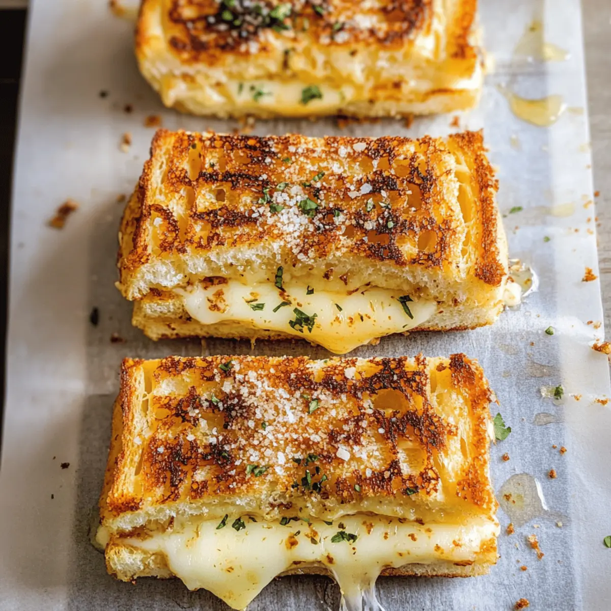 Hasselback Knoblauchbrot gegrillter Käse für Genießer