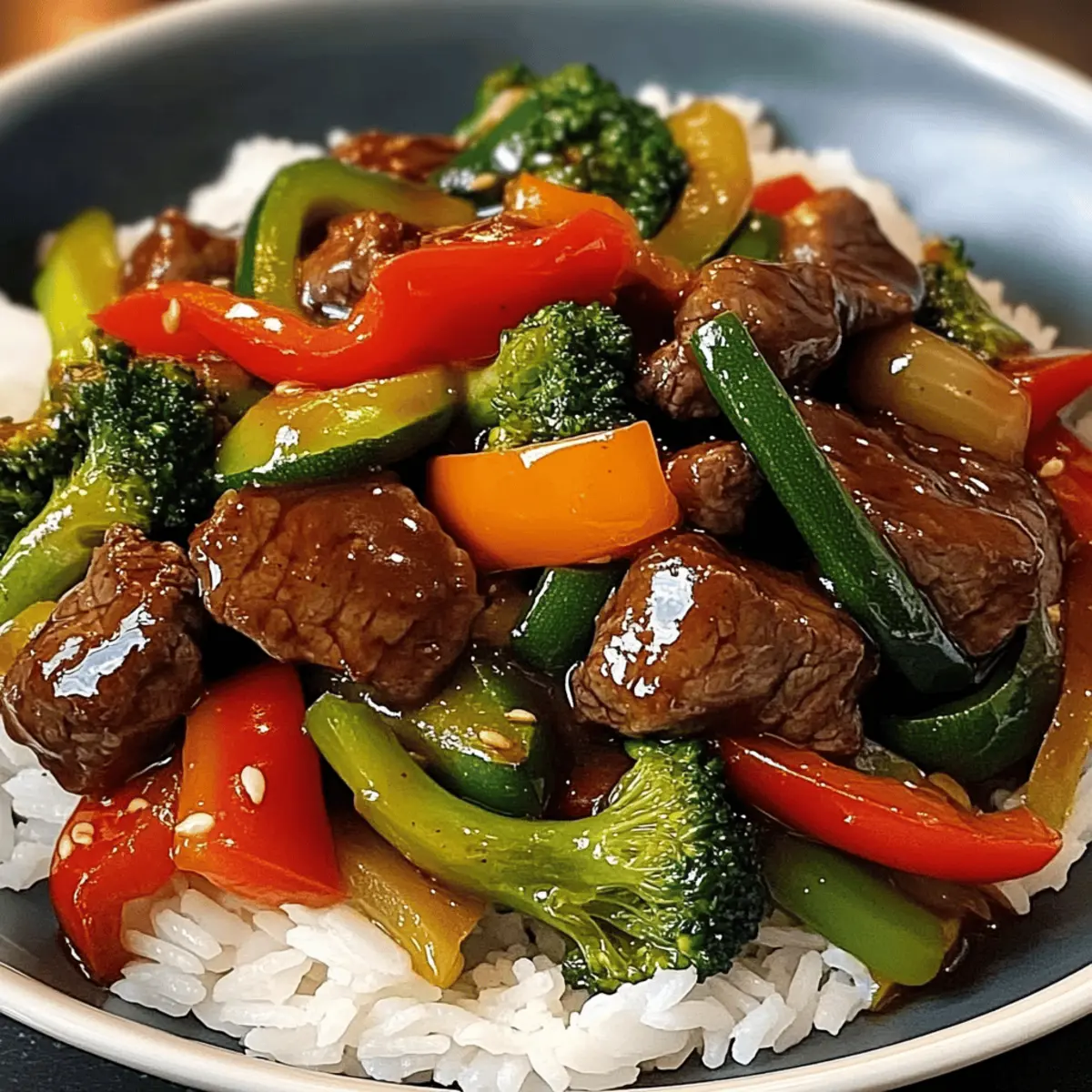 Gemüsepfanne Rind Teriyaki Soße selbstgemacht