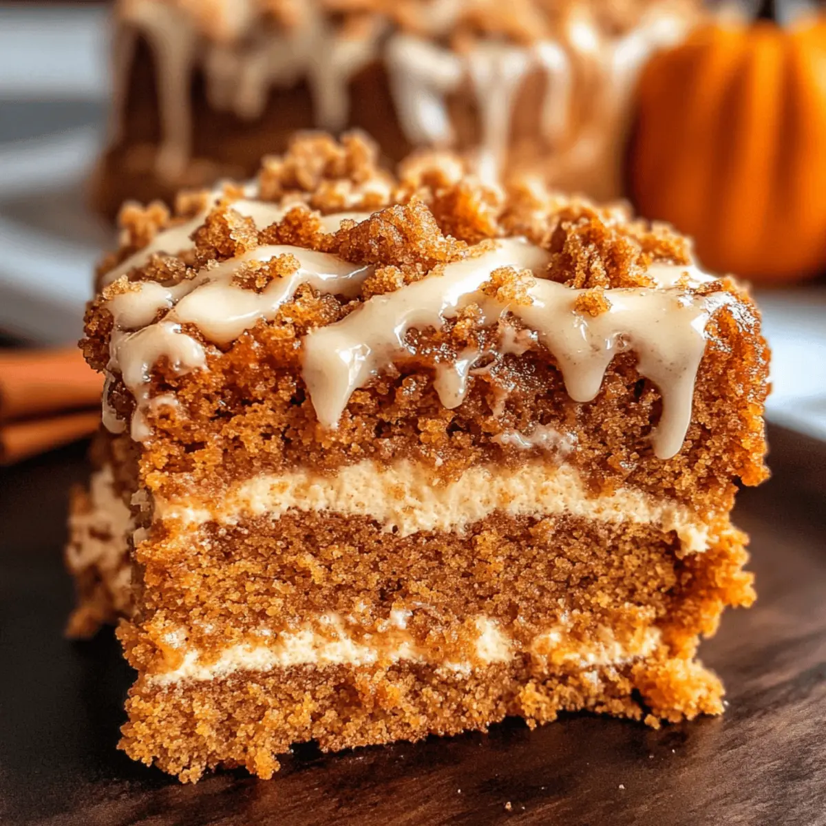 Kürbis Kaffee Kuchen mit cremigem Ahorn-Topping
