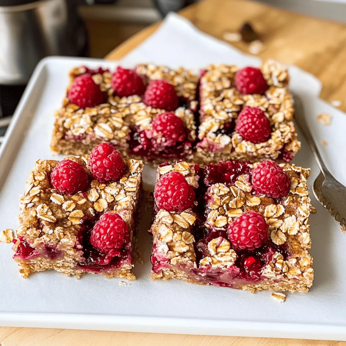 Bananen-Haferflocken-Riegel mit Himbeeren selber machen