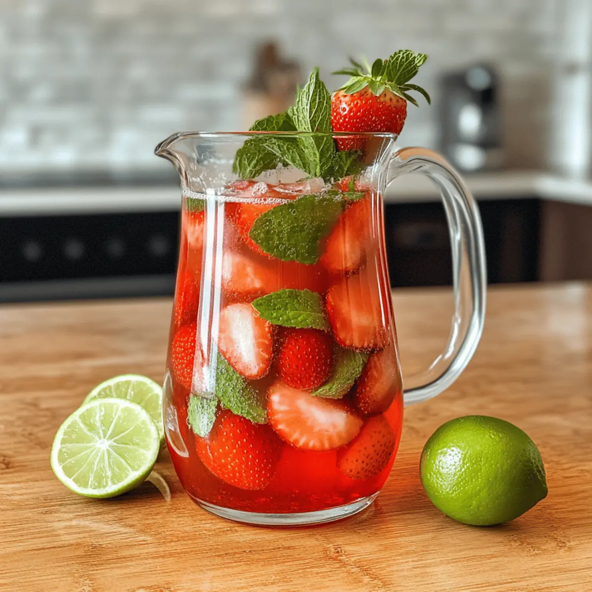 Erdbeerbowle alkoholfrei für heiße Sommertage