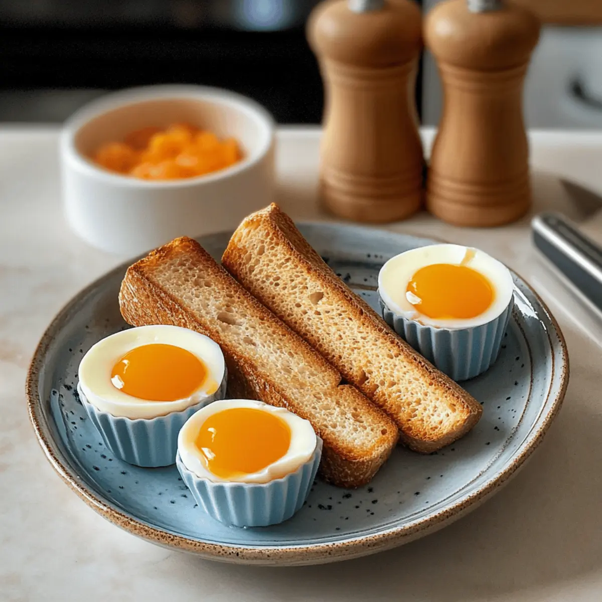 Zwiebelerneuer Eier und Soldaten: Britisches Frühstück genießen