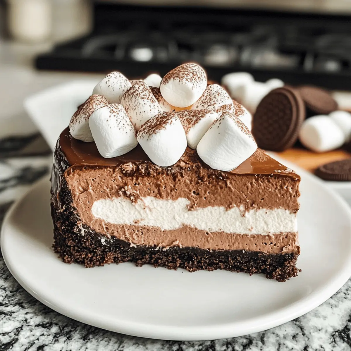Heiße Schokolade Käsekuchen mit Oreo-Boden