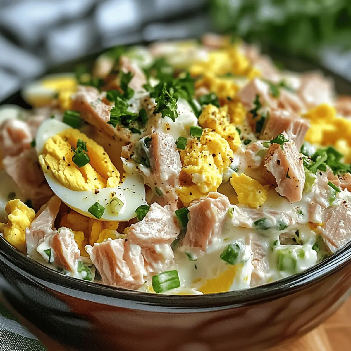 Thunfischsalat mit Ei und Joghurt schnell und gesund
