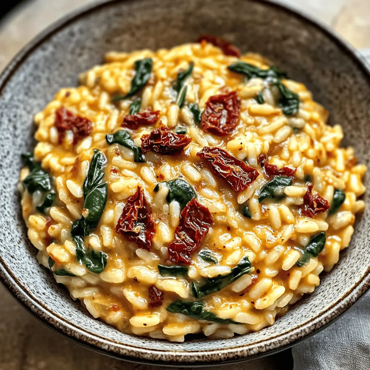 Sonnengetrocknete Tomaten Spinat Risotto leicht gemacht
