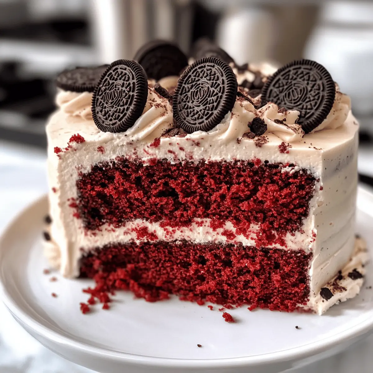 Rotvelvet-Oreo-Kuchen für Schokoladenliebhaber