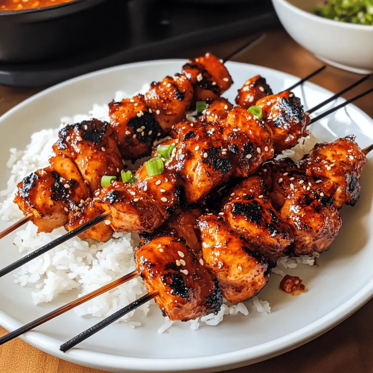 Luftfritteuse Koreanische Gochujang Spieße Genuss