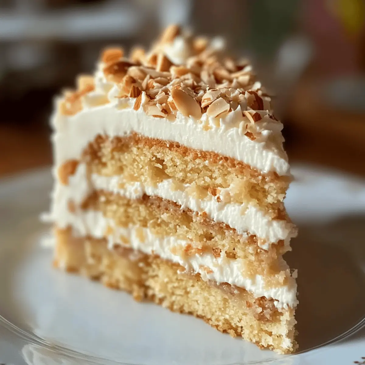 Raffaello-Kuchen mit Kokoscreme und Mandeln genießen