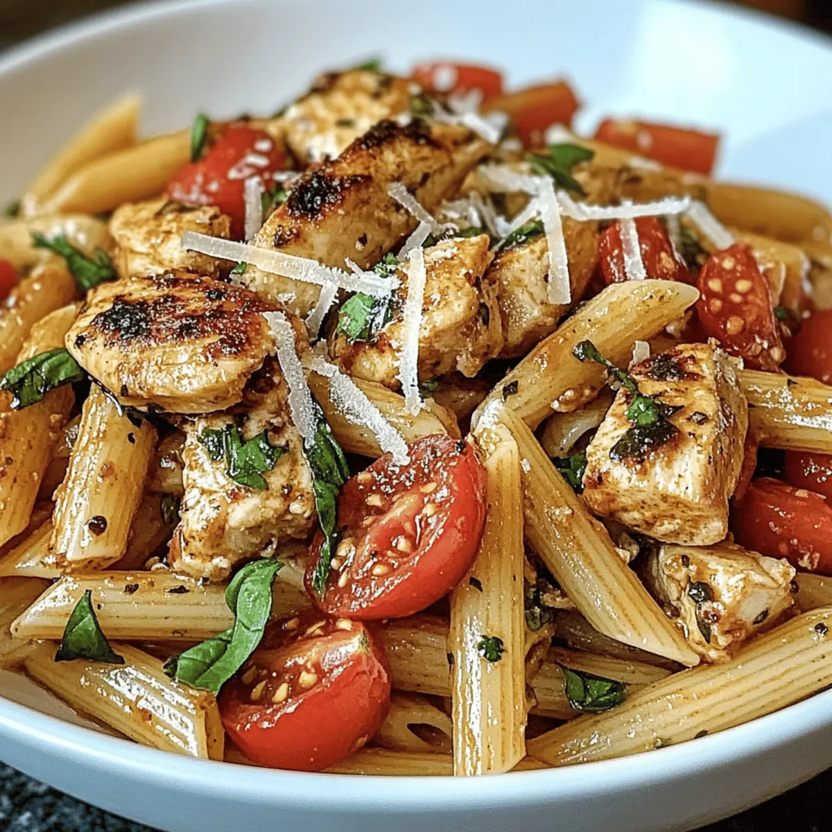 Bruschetta-Hühnchen-Pasta in nur 30 Minuten!