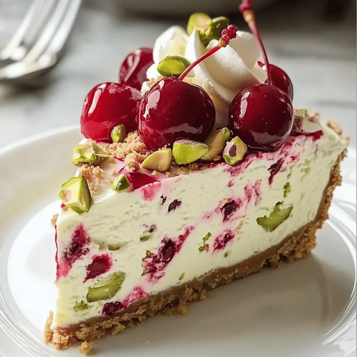 Zitronen-Limetten-Kirsch-Pistazien-Käsekuchen genießen