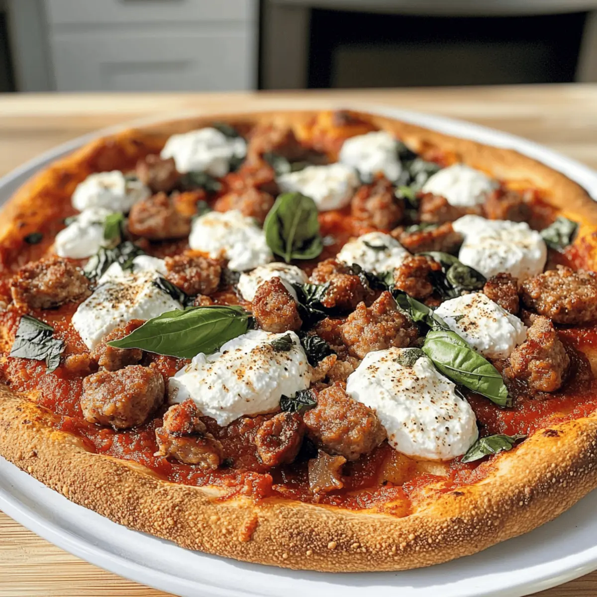 Wurst und Ricotta Pizza schnell und gesund genießen