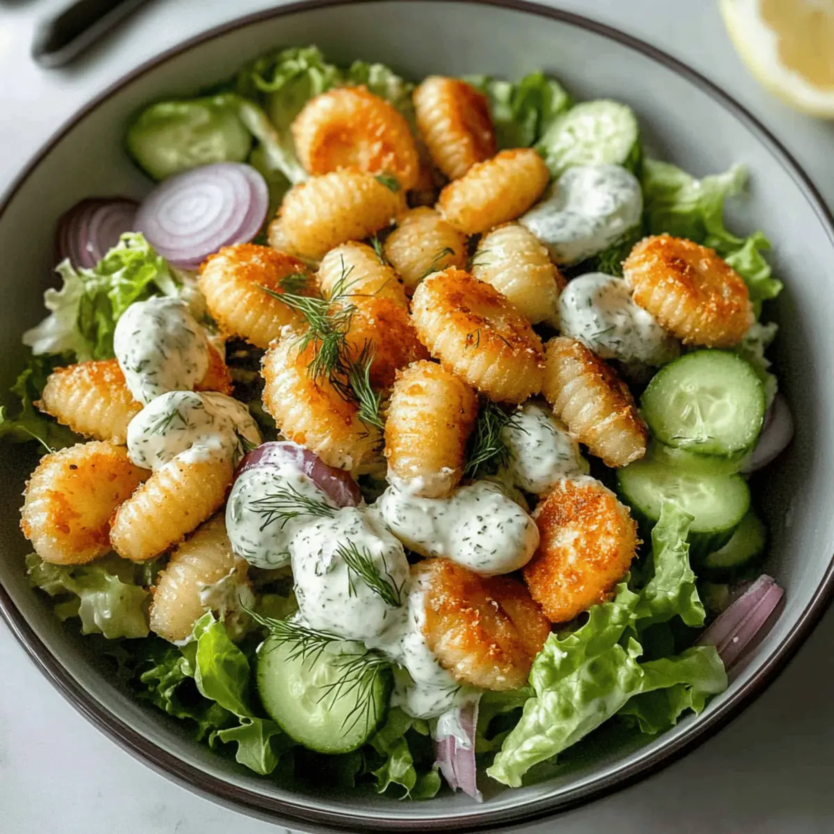 Knuspriger Gnocchi-Salat für schnelles Sommeressen