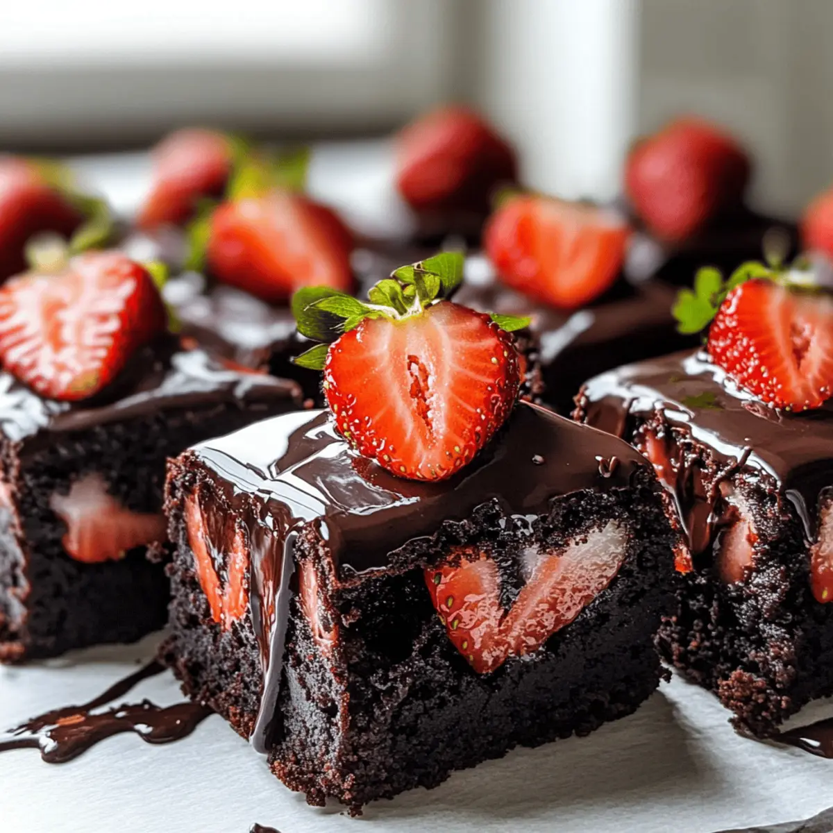 Erdbeer-Brownies mit Schoko-Ganache genießen