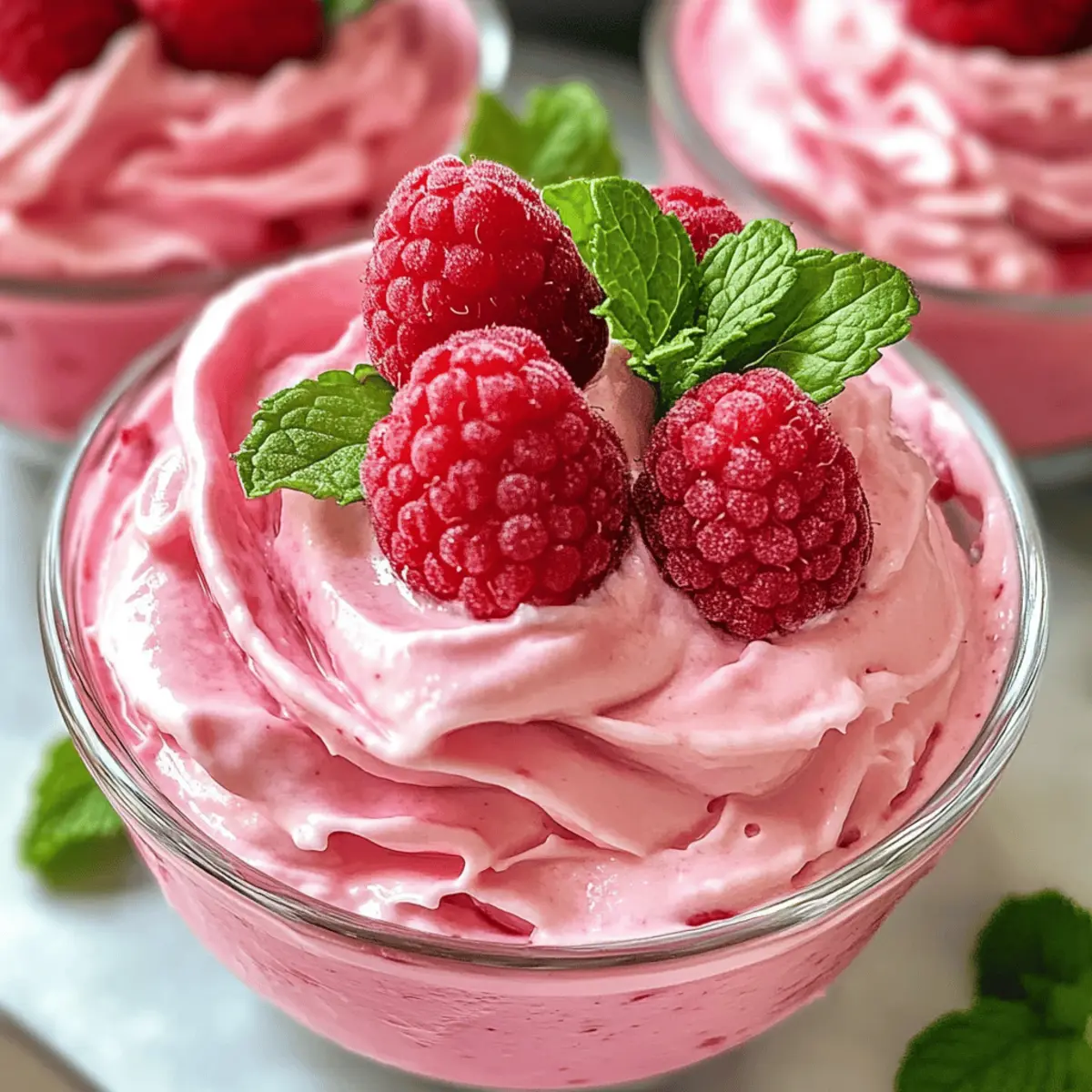 Hüttenkäse Himbeermousse für ein leichtes Dessert