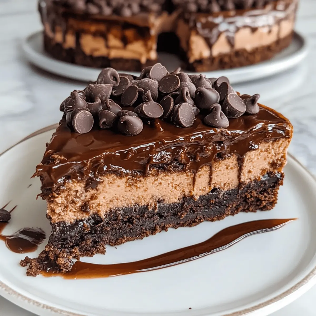 Heiße Soße Brownie Käsekuchen für Schokoladenliebhaber