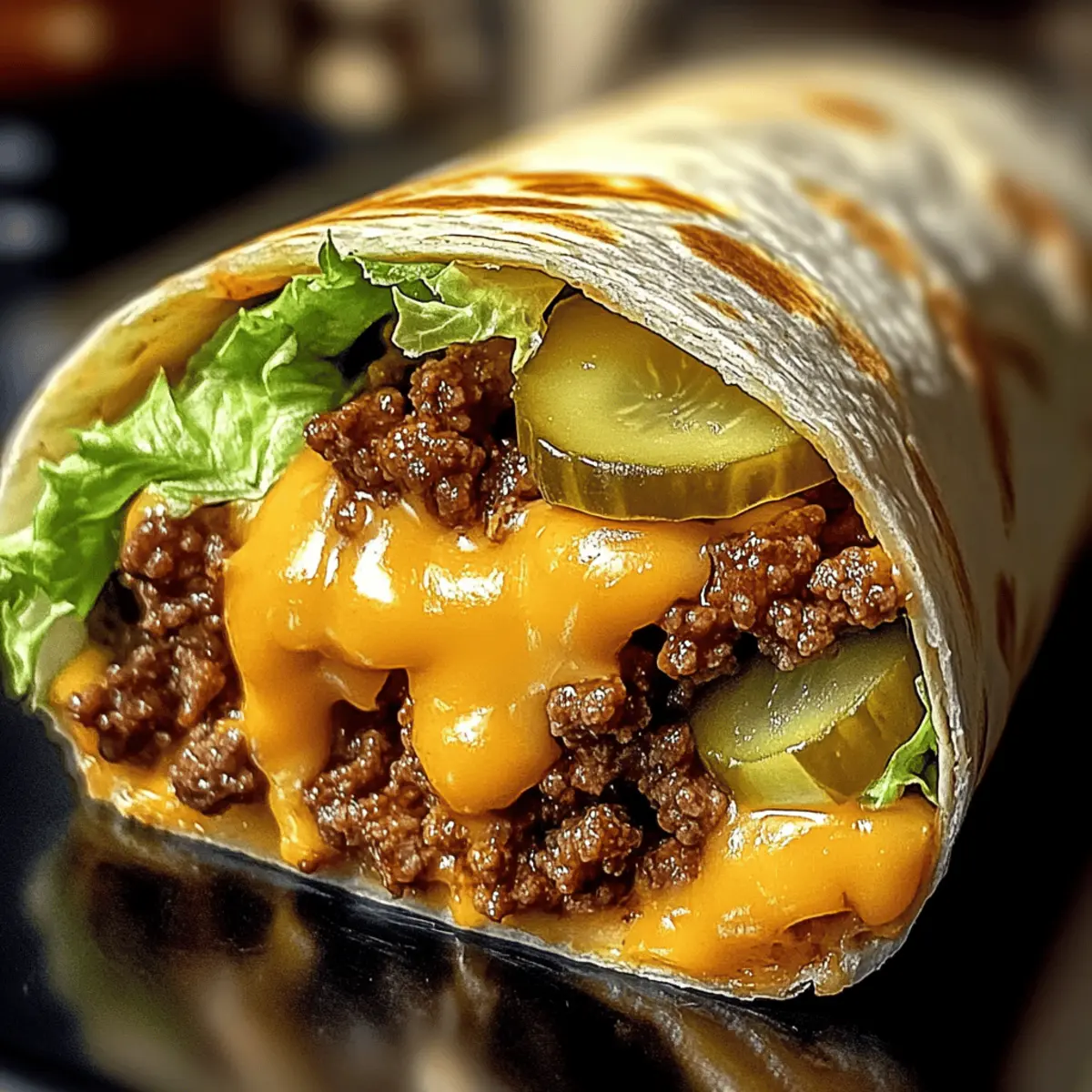Big Mac Wrap mit Hackfleisch und Käse für Zuhause