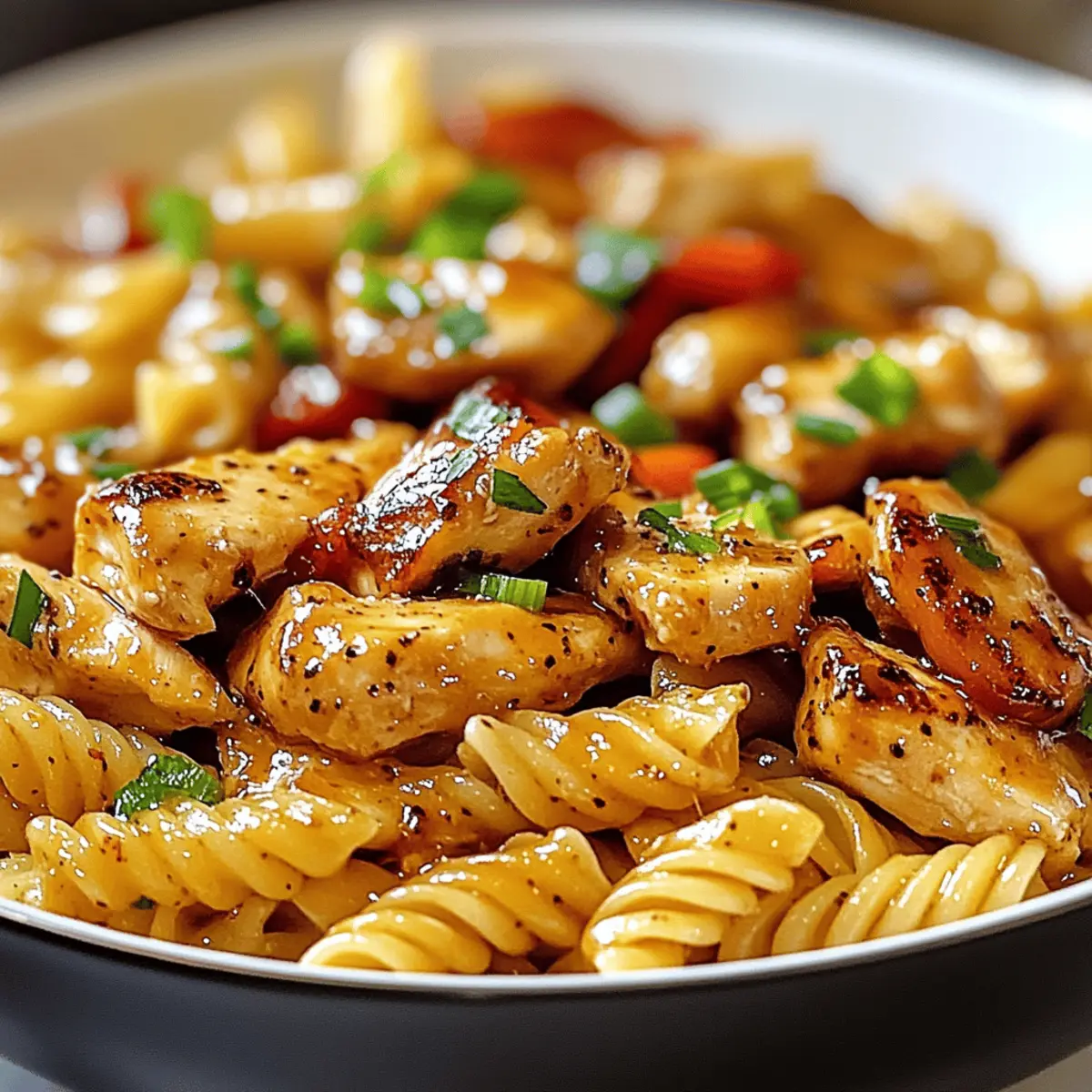 Einfache Honig-Pfeffer-Hühnchen-Pasta für Genießer