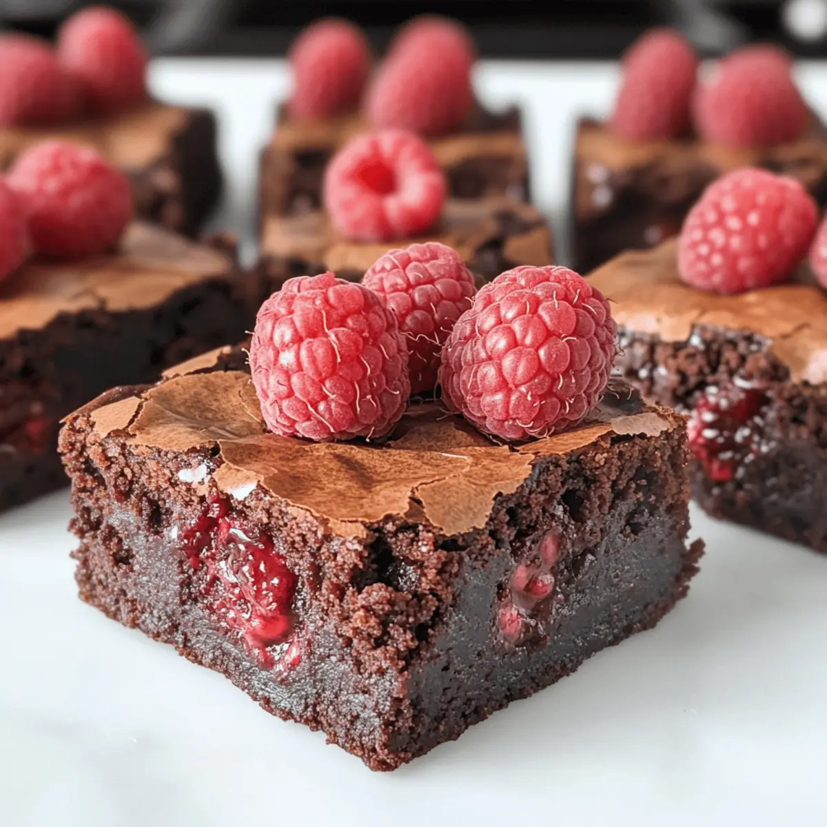 Dicke fudgy Schokoladen-Himbeer-Brownies Rezept