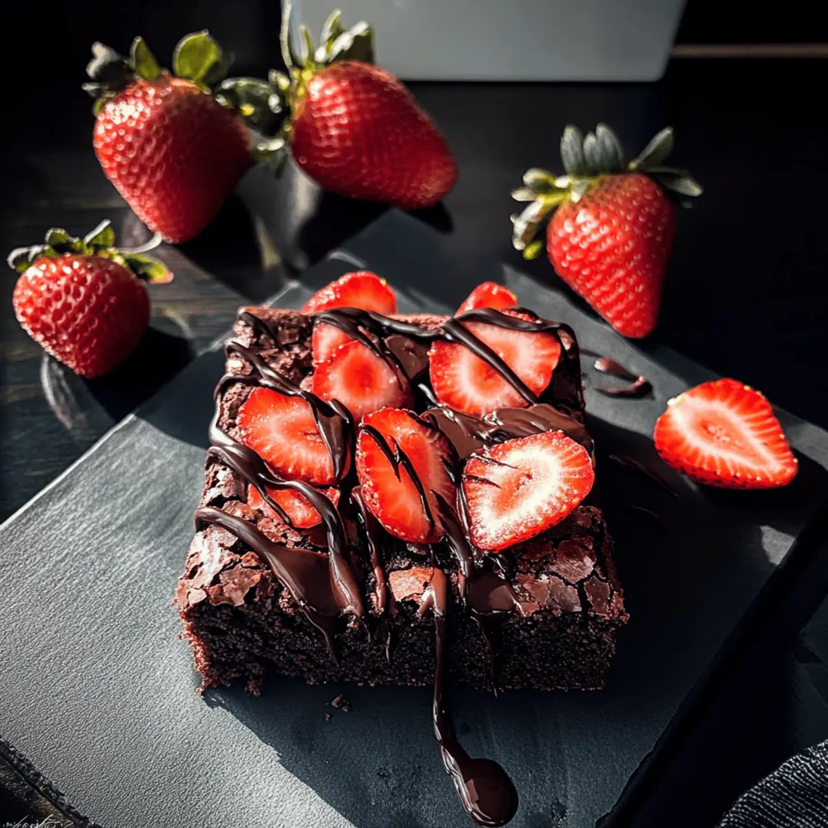 Erdbeer-Brownies mit Schokoladen-Ganache Genuss