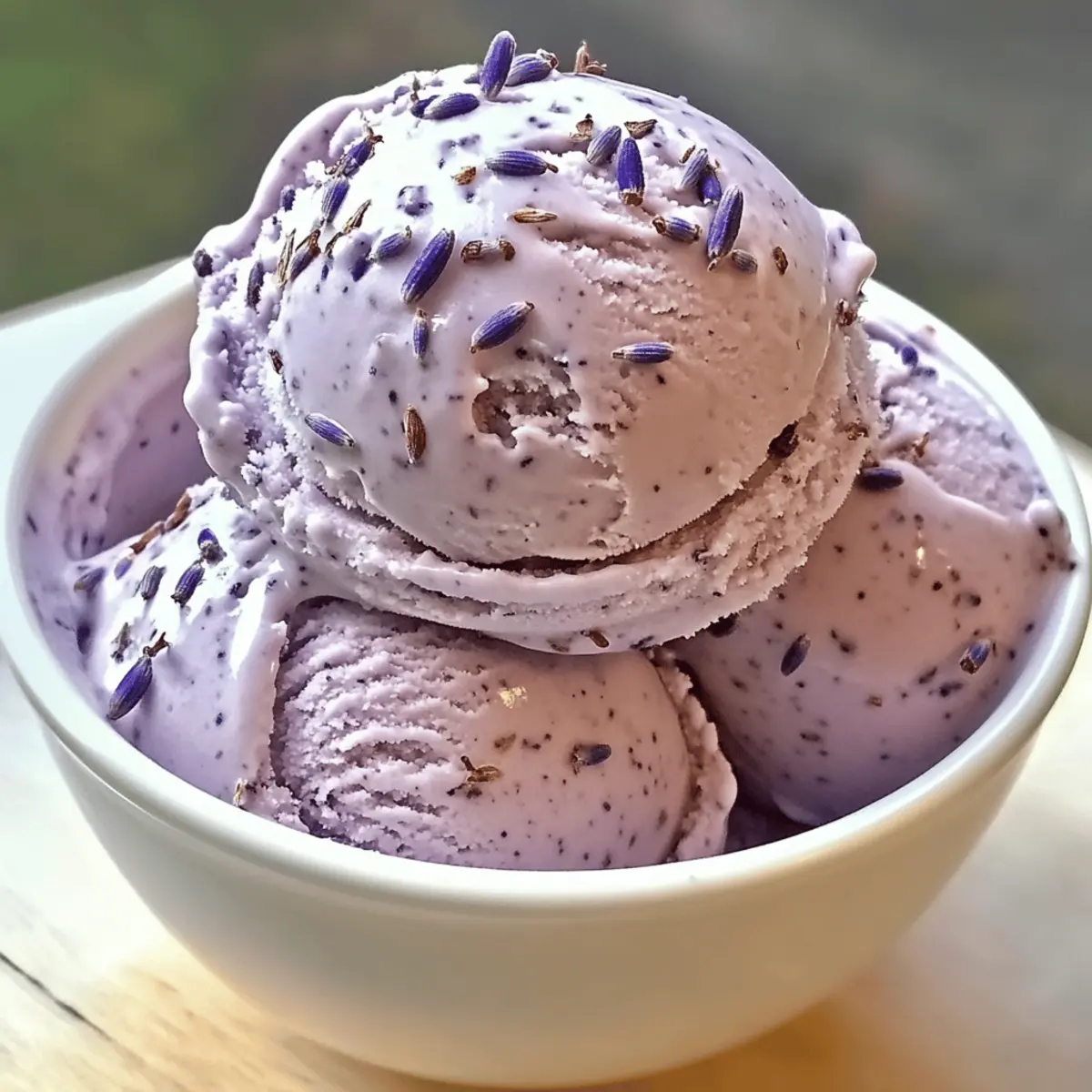 Honig Lavendel Eiscreme für heiße Sommertage