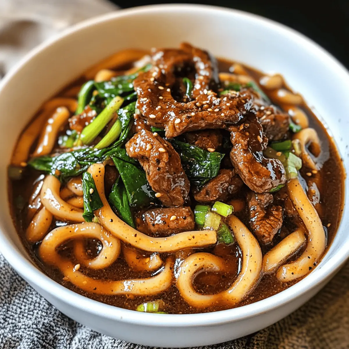 Schwarzer Pfeffer Rindfleisch Udon Nudeln in 15 Minuten
