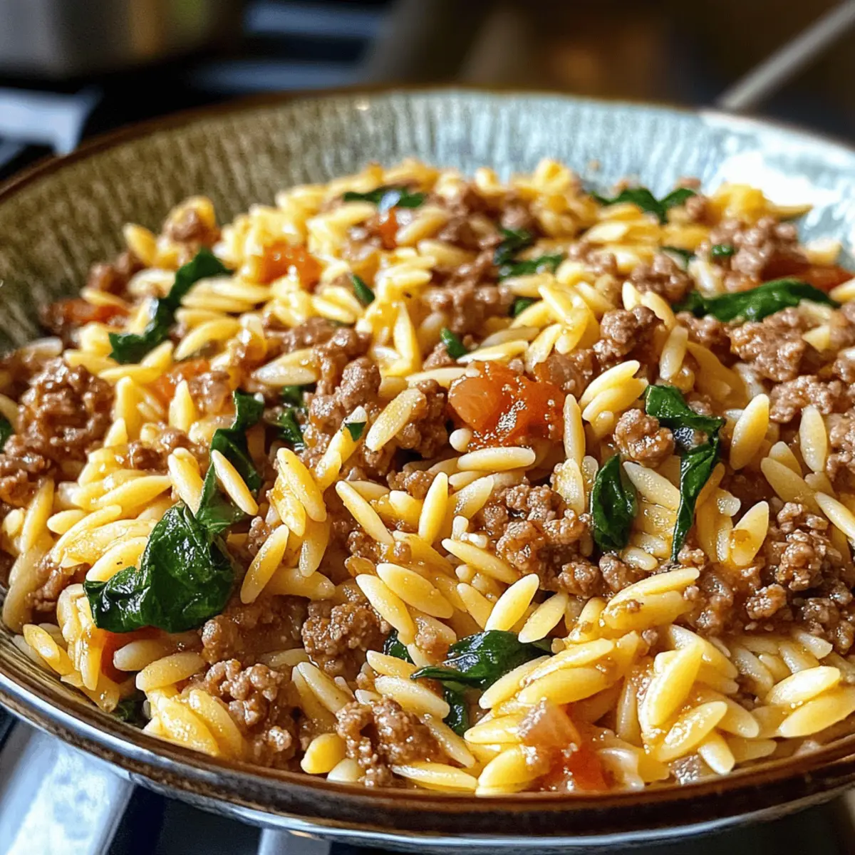 Rinderhackfleisch Orzo für ein wohltuendes Abendessen