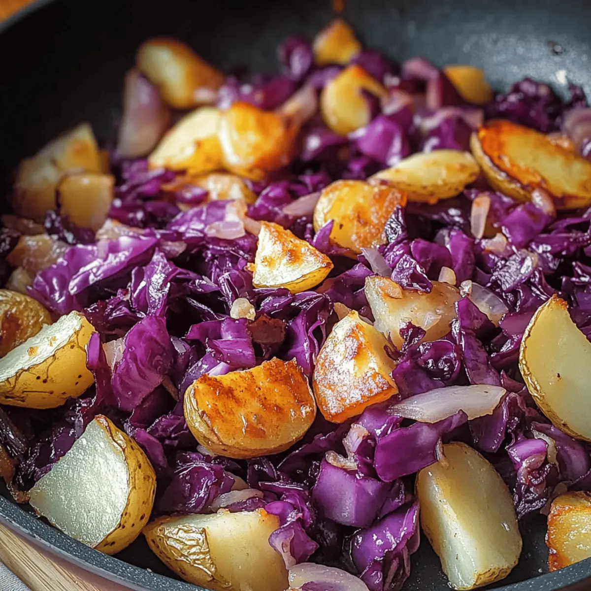 Rotkohl Pfanne mit Kartoffeln für gemütliche Abende