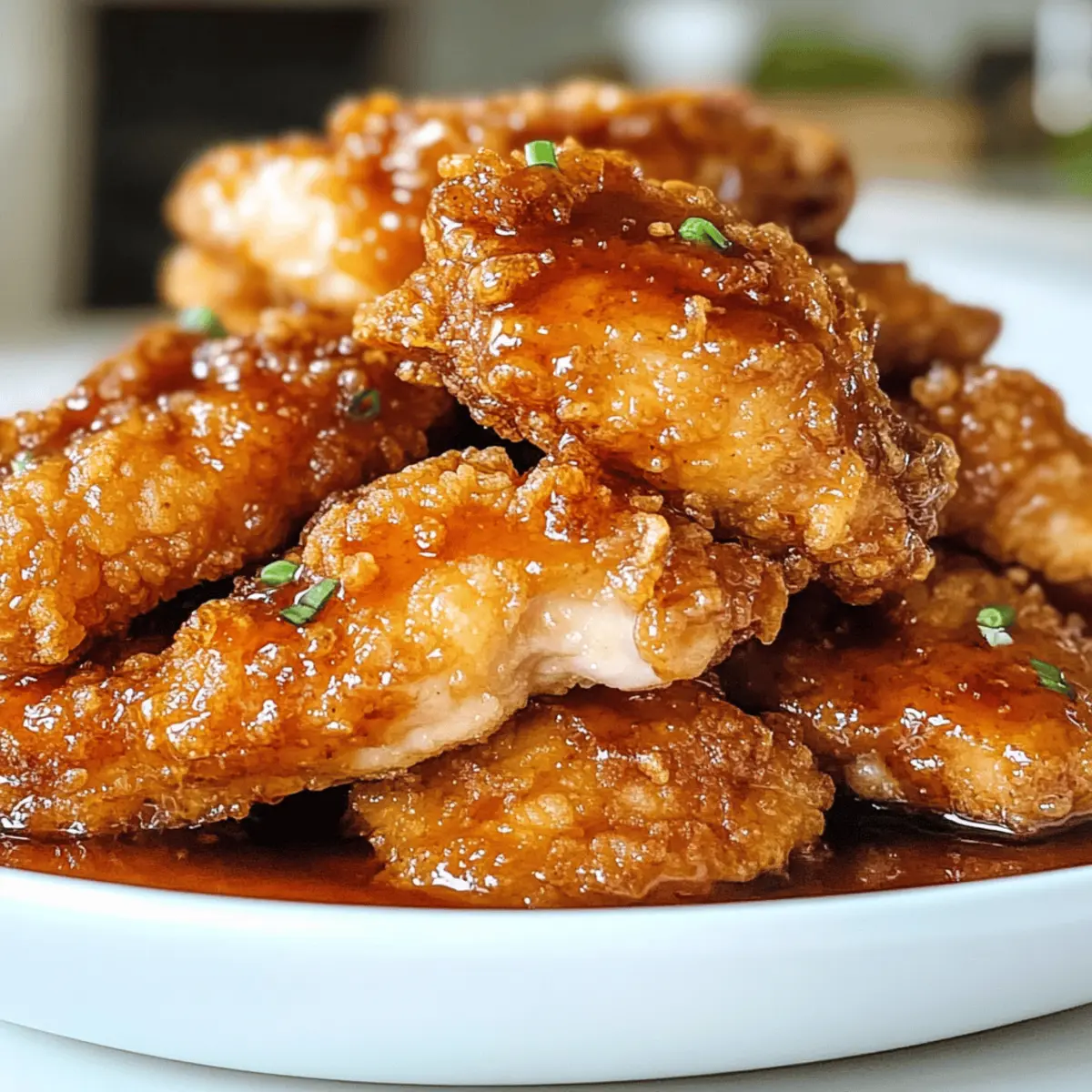 Doppelt knuspriges Honig-Knoblauch-Hühnchen Rezept