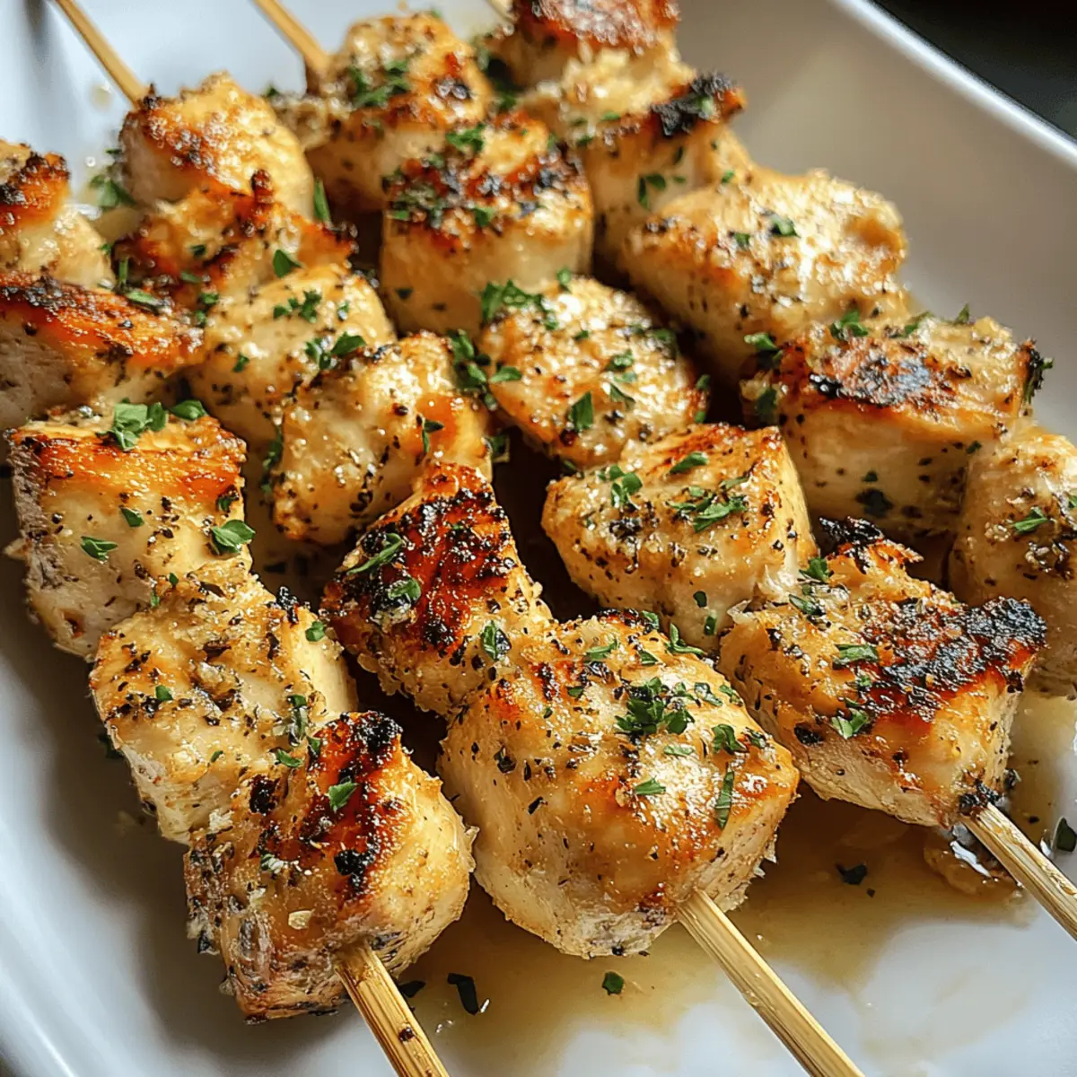 Knoblauch Parmesan Hähnchenspieße in 30 Minuten