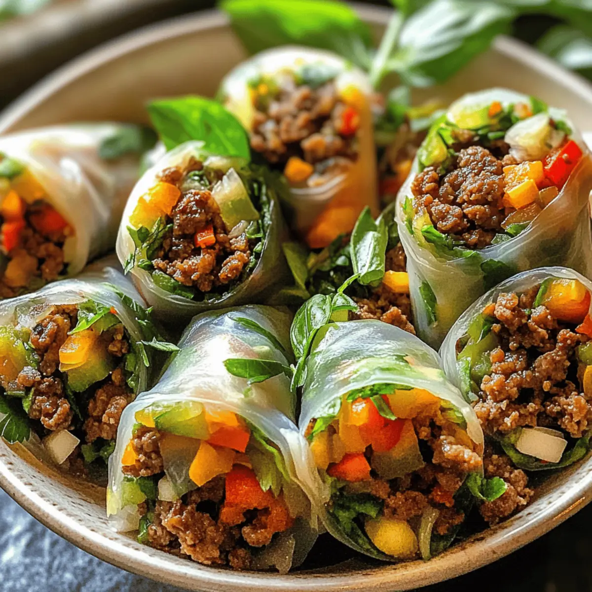 Thai-Basilikum-Rindfleisch-Röllchen schnell zubereiten