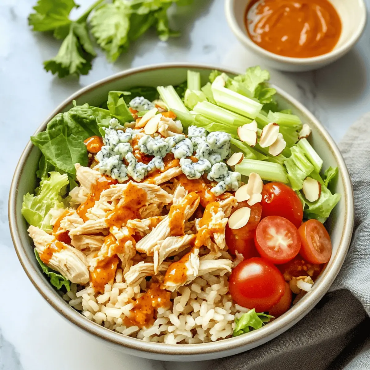 Einfache Buffalo-Hühnchen-Reisschüssel für Schnelle Abende